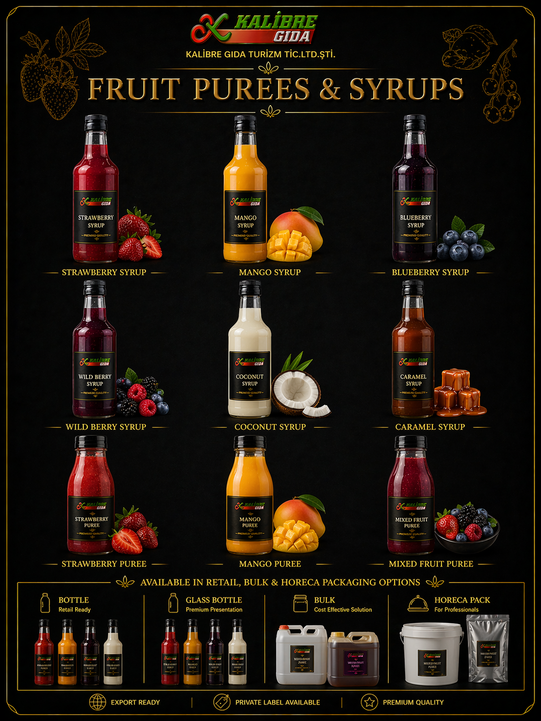 COCTAIL SYRUPS & FRUIT PUREE